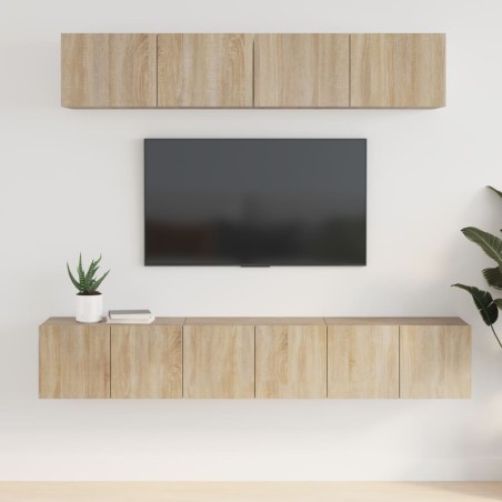 vidaXL 5-tlg. TV-Schrank-Set Sonoma-Eiche Holzwerkstoff