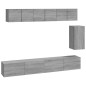 vidaXL 6-tlg. TV-Schrank-Set Grau Sonoma Holzwerkstoff vidaXL 6-tlg. TV-Schrank-Set Grau Sonoma Holzwerkstoff