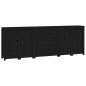 vidaXL Sideboard Schwarz 230x35x80 cm Massivholz Kiefer vidaXL Sideboard Schwarz 230x35x80 cm Massivholz Kiefer