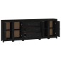 vidaXL Sideboard Schwarz 230x35x80 cm Massivholz Kiefer vidaXL Sideboard Schwarz 230x35x80 cm Massivholz Kiefer
