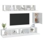vidaXL 6-tlg. TV-Schrank-Set Weiß Holzwerkstoff vidaXL 6-tlg. TV-Schrank-Set Weiß Holzwerkstoff