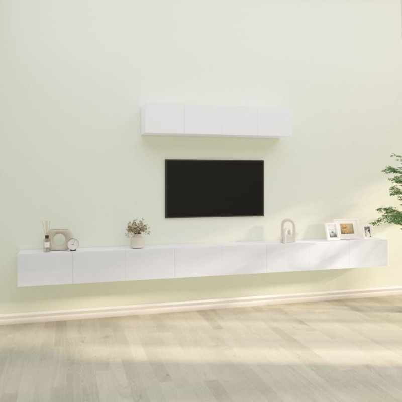 vidaXL 6-tlg. TV-Schrank-Set Hochglanz-Weiß Holzwerkstoff vidaXL 6-tlg. TV-Schrank-Set Hochglanz-Weiß Holzwerkstoff