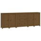 vidaXL Sideboard Honigbraun 230x35x80 cm Massivholz Kiefer vidaXL Sideboard Honigbraun 230x35x80 cm Massivholz Kiefer