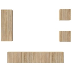 vidaXL 5-tlg. TV-Schrank-Set Sonoma-Eiche Holzwerkstoff