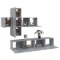 vidaXL 7-tlg. TV-Schrank-Set Grau Sonoma Holzwerkstoff vidaXL 7-tlg. TV-Schrank-Set Grau Sonoma Holzwerkstoff