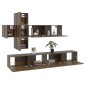 vidaXL 7-tlg. TV-Schrank-Set Braun Eichen-Optik Holzwerkstoff vidaXL 7-tlg. TV-Schrank-Set Braun Eichen-Optik Holzwerkstoff