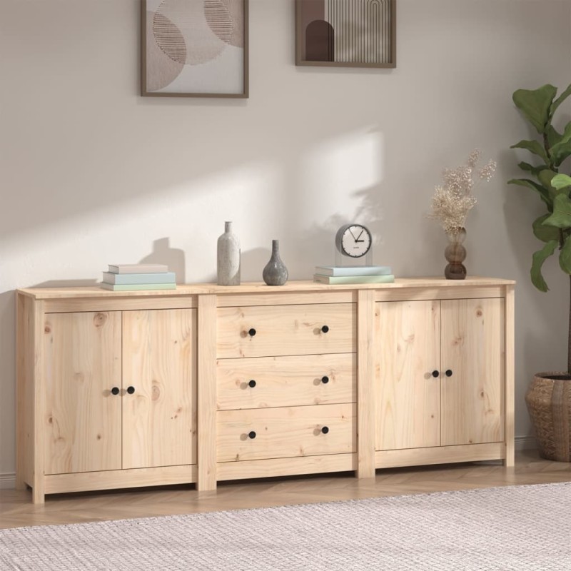 vidaXL Sideboard 210x35x80 cm Massivholz Kiefer vidaXL Sideboard 210x35x80 cm Massivholz Kiefer