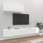 vidaXL 3-tlg. TV-Schrank-Set Hochglanz-Weiß Holzwerkstoff