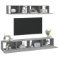 vidaXL 4-tlg. TV-Schrank-Set Grau Sonoma Holzwerkstoff vidaXL 4-tlg. TV-Schrank-Set Grau Sonoma Holzwerkstoff