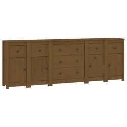 vidaXL Sideboard Honigbraun 230x35x80 cm Massivholz Kiefer