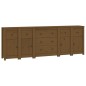 vidaXL Sideboard Honigbraun 230x35x80 cm Massivholz Kiefer vidaXL Sideboard Honigbraun 230x35x80 cm Massivholz Kiefer