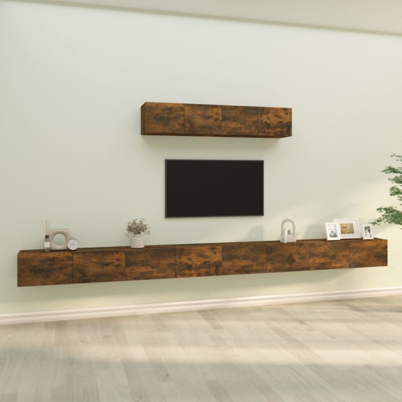 vidaXL 6-tlg. TV-Schrank-Set Räuchereiche Holzwerkstoff vidaXL 6-tlg. TV-Schrank-Set Räuchereiche Holzwerkstoff