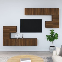 vidaXL TV-Wandschrank Braun Eichen-Optik Holzwerkstoff