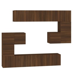 vidaXL TV-Wandschrank Braun Eichen-Optik Holzwerkstoff
