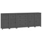 vidaXL Sideboard Grau 230x35x80 cm Massivholz Kiefer vidaXL Sideboard Grau 230x35x80 cm Massivholz Kiefer