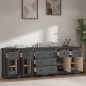 vidaXL Sideboard Grau 230x35x80 cm Massivholz Kiefer vidaXL Sideboard Grau 230x35x80 cm Massivholz Kiefer
