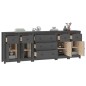 vidaXL Sideboard Grau 230x35x80 cm Massivholz Kiefer vidaXL Sideboard Grau 230x35x80 cm Massivholz Kiefer