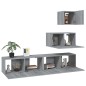 vidaXL 4-tlg. TV-Schrank-Set Grau Sonoma Holzwerkstoff vidaXL 4-tlg. TV-Schrank-Set Grau Sonoma Holzwerkstoff