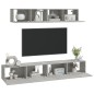 vidaXL 4-tlg. TV-Schrank-Set Betongrau Holzwerkstoff vidaXL 4-tlg. TV-Schrank-Set Betongrau Holzwerkstoff