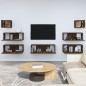 vidaXL 7-tlg. TV-Schrank-Set Braun Eichen-Optik Holzwerkstoff vidaXL 7-tlg. TV-Schrank-Set Braun Eichen-Optik Holzwerkstoff