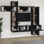 vidaXL 9-tlg. TV-Schrank-Set Schwarz Holzwerkstoff vidaXL 9-tlg. TV-Schrank-Set Schwarz Holzwerkstoff