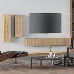 vidaXL 4-tlg. TV-Schrank-Set Sonoma-Eiche Holzwerkstoff