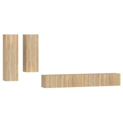 vidaXL 4-tlg. TV-Schrank-Set Sonoma-Eiche Holzwerkstoff