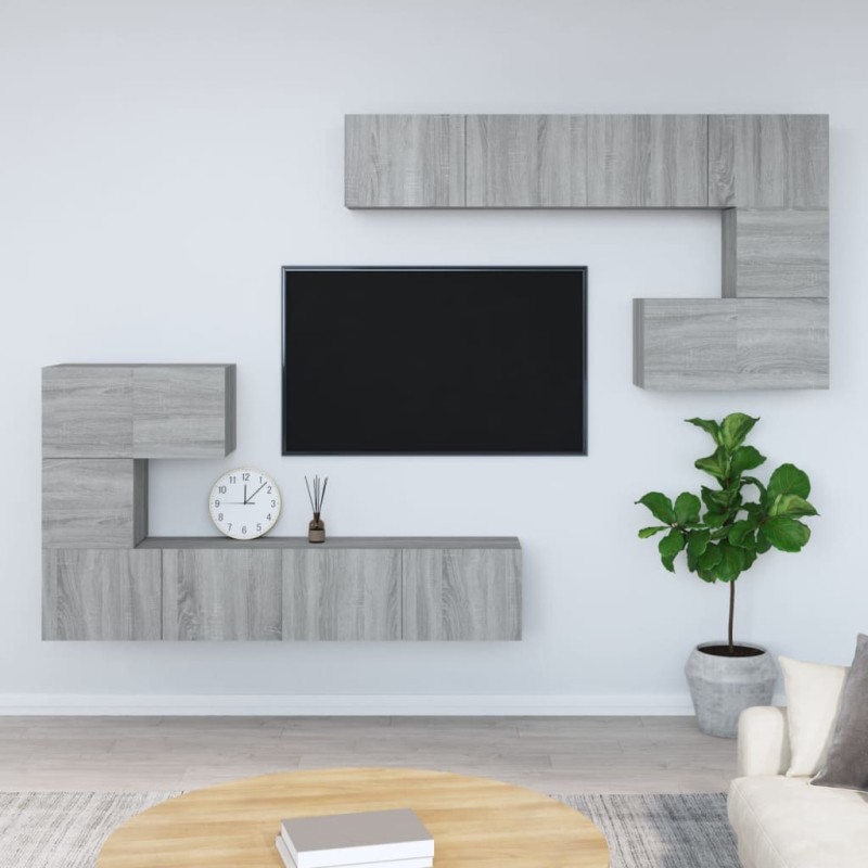 vidaXL TV-Wandschrank Grau Sonoma Holzwerkstoff vidaXL TV-Wandschrank Grau Sonoma Holzwerkstoff