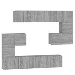 vidaXL TV-Wandschrank Grau Sonoma Holzwerkstoff