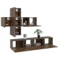 vidaXL 7-tlg. TV-Schrank-Set Braun Eichen-Optik Holzwerkstoff vidaXL 7-tlg. TV-Schrank-Set Braun Eichen-Optik Holzwerkstoff