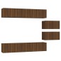 vidaXL 6-tlg. TV-Schrank-Set Braun Eichen-Optik Holzwerkstoff vidaXL 6-tlg. TV-Schrank-Set Braun Eichen-Optik Holzwerkstoff