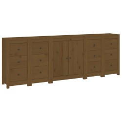 vidaXL Sideboard Honigbraun 230x35x80 cm Massivholz Kiefer