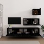 vidaXL 4-tlg. TV-Schrank-Set Schwarz Holzwerkstoff vidaXL 4-tlg. TV-Schrank-Set Schwarz Holzwerkstoff