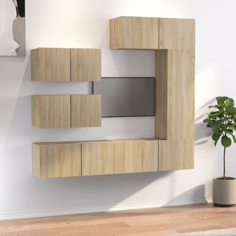 vidaXL 6-tlg. TV-Schrank-Set Sonoma-Eiche Holzwerkstoff vidaXL 6-tlg. TV-Schrank-Set Sonoma-Eiche Holzwerkstoff