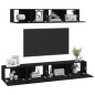 vidaXL 4-tlg. TV-Schrank-Set Schwarz Holzwerkstoff vidaXL 4-tlg. TV-Schrank-Set Schwarz Holzwerkstoff