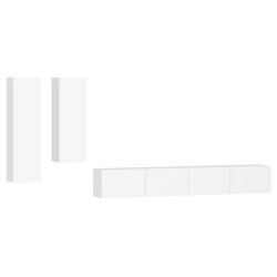 vidaXL 4-tlg. TV-Schrank-Set Weiß Holzwerkstoff