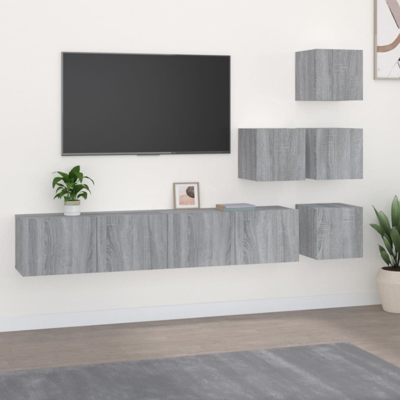 vidaXL TV-Wandschrank Grau Sonoma Holzwerkstoff vidaXL TV-Wandschrank Grau Sonoma Holzwerkstoff