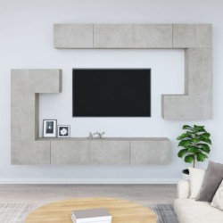 vidaXL TV-Wandschrank Betongrau Holzwerkstoff