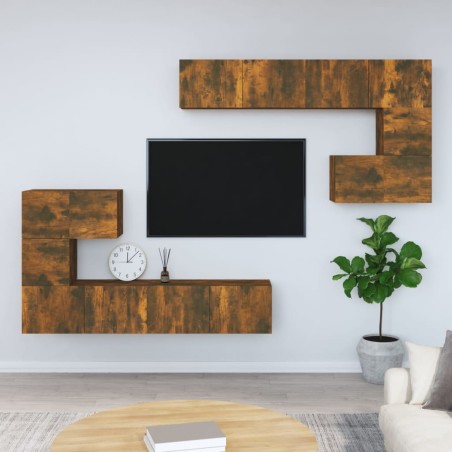vidaXL TV-Wandschrank Räuchereiche Holzwerkstoff
