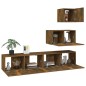 vidaXL 4-tlg. TV-Schrank-Set Räuchereiche Holzwerkstoff vidaXL 4-tlg. TV-Schrank-Set Räuchereiche Holzwerkstoff
