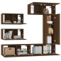 vidaXL 6-tlg. TV-Schrank-Set Braun Eichen-Optik Holzwerkstoff vidaXL 6-tlg. TV-Schrank-Set Braun Eichen-Optik Holzwerkstoff