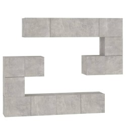vidaXL TV-Wandschrank Betongrau Holzwerkstoff