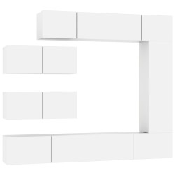 vidaXL 7-tlg. TV-Schrank-Set Weiß Holzwerkstoff