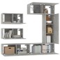 vidaXL 6-tlg. TV-Schrank-Set Betongrau Holzwerkstoff vidaXL 6-tlg. TV-Schrank-Set Betongrau Holzwerkstoff