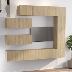 vidaXL 7-tlg. TV-Schrank-Set Sonoma-Eiche Holzwerkstoff