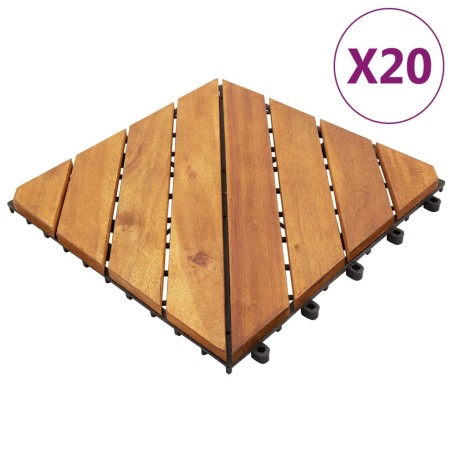 vidaXL Terrassenfliesen 20 Stk. Weiß 30x30 cm Massivholz Akazie