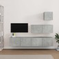 vidaXL 4-tlg. TV-Schrank-Set Betongrau Holzwerkstoff vidaXL 4-tlg. TV-Schrank-Set Betongrau Holzwerkstoff