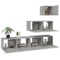 vidaXL 4-tlg. TV-Schrank-Set Betongrau Holzwerkstoff vidaXL 4-tlg. TV-Schrank-Set Betongrau Holzwerkstoff