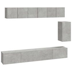 vidaXL 6-tlg. TV-Schrank-Set Betongrau Holzwerkstoff
