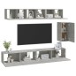 vidaXL 6-tlg. TV-Schrank-Set Betongrau Holzwerkstoff vidaXL 6-tlg. TV-Schrank-Set Betongrau Holzwerkstoff